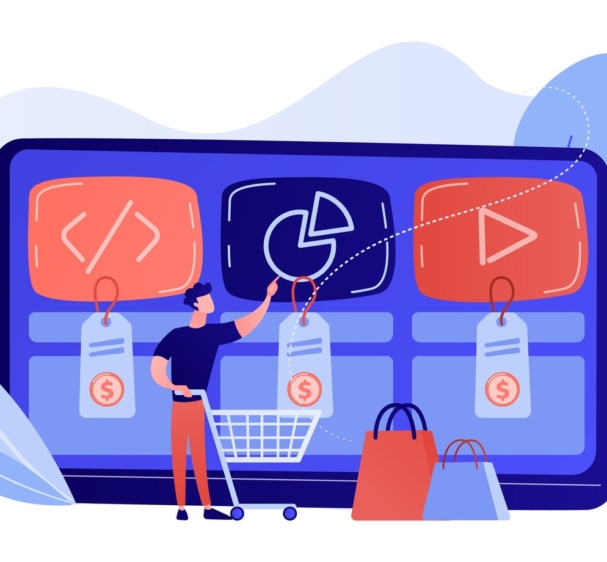 customer-with-shopping-cart-buying-digital-service-online-digital-service-marketplace-ready-digital-solution-online-marketplace-framework-concept-illustration_335657-2527